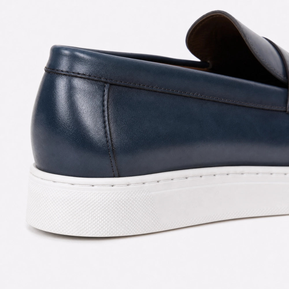 OR107 Mocassin En Cuir Bleu Marine