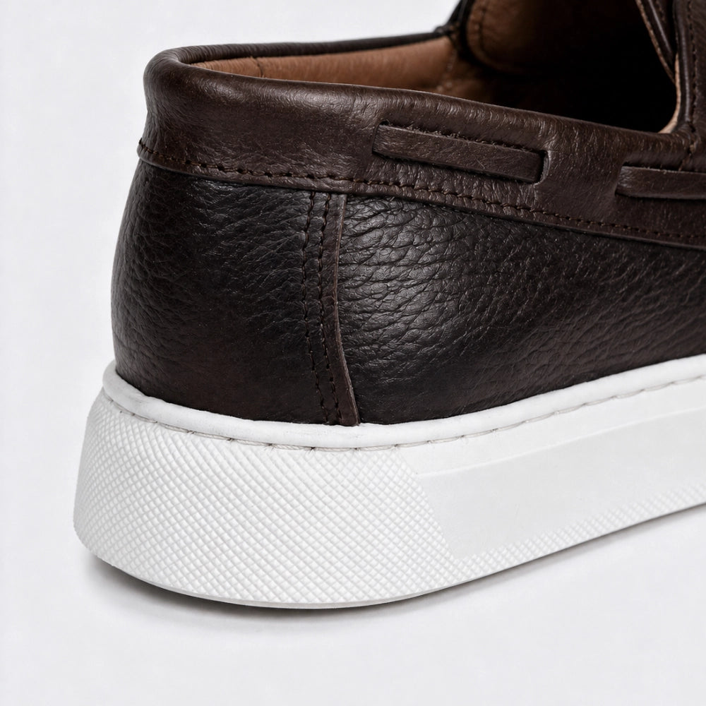 OR105 Chaussures bateau homme - Cuir Marron