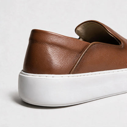 OR102 Mocassins Sneakers Homme - Cuir Tabac
