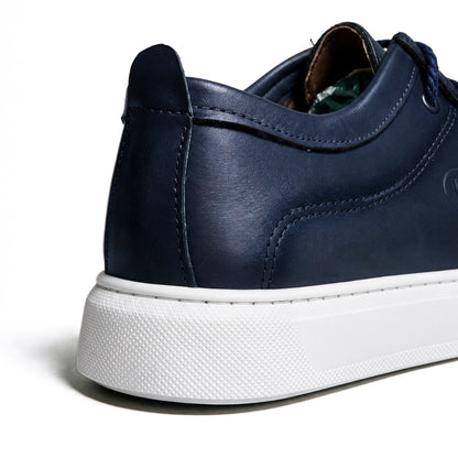 OR011 Chaussure Semelle Blanche - Cuir Blue Marine