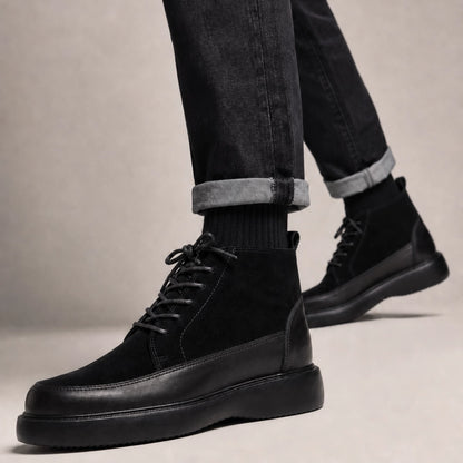 OR112 Bottines Montantes Homme - Cuir Noir