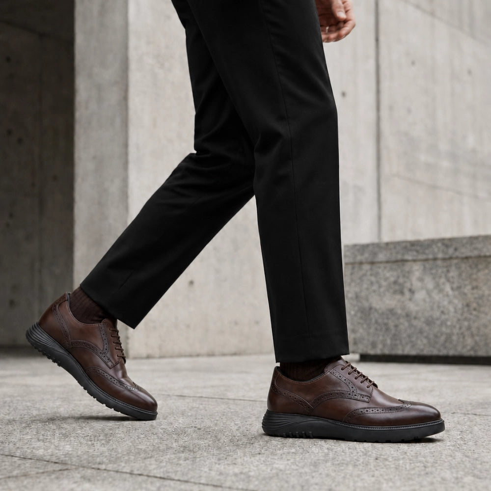 OR07 Derby Brogue Homme – Cuir Marron