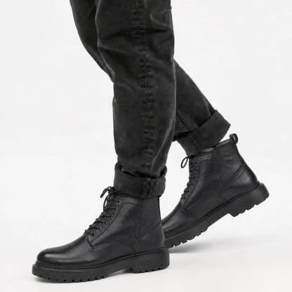 OR119 Bottines Lacées Homme - Cuir Noir