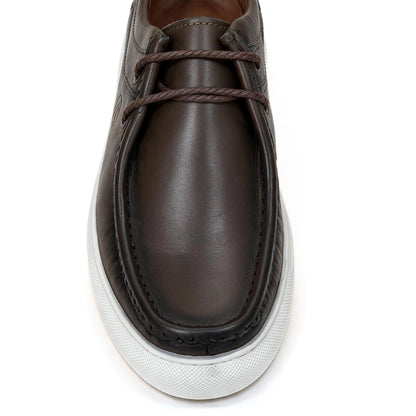 OR011 Chaussure Semelle Blanche - Cuir Marron