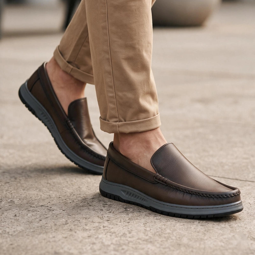OR106 Mocassins Homme - Cuir Marron