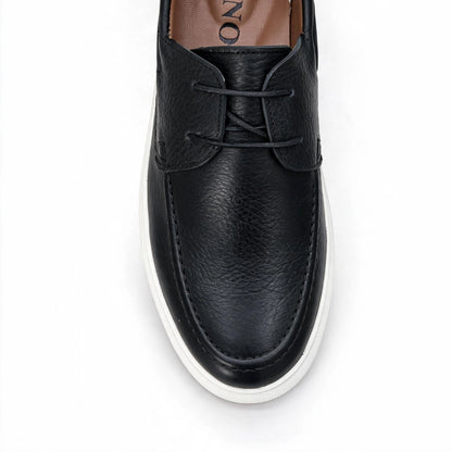 OR105 Chaussures bateau homme - Cuir Noir