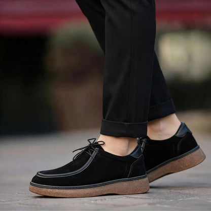 OR19 : Derby Casual Chic Homme - Daim Noir