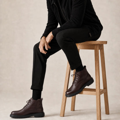 OR119 Bottines Lacées Homme - Cuir Marron