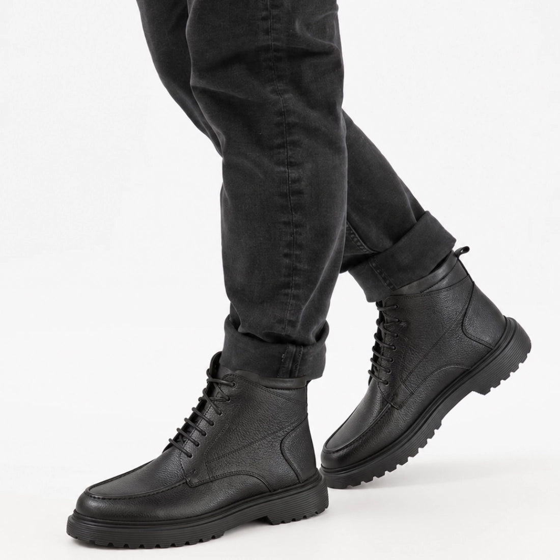 OR91 Boot Crantée Homme - Cuir Noir