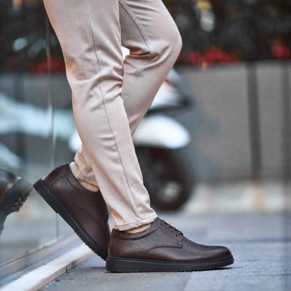 OR018 Derby Casual Homme - Cuir Marron
