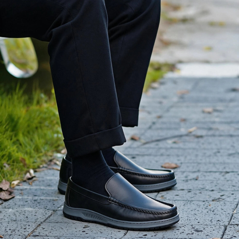 OR106 Mocassins Homme - Cuir Noir
