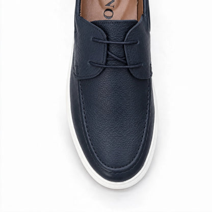 OR105 Chaussures bateau homme - Cuir Bleu marine
