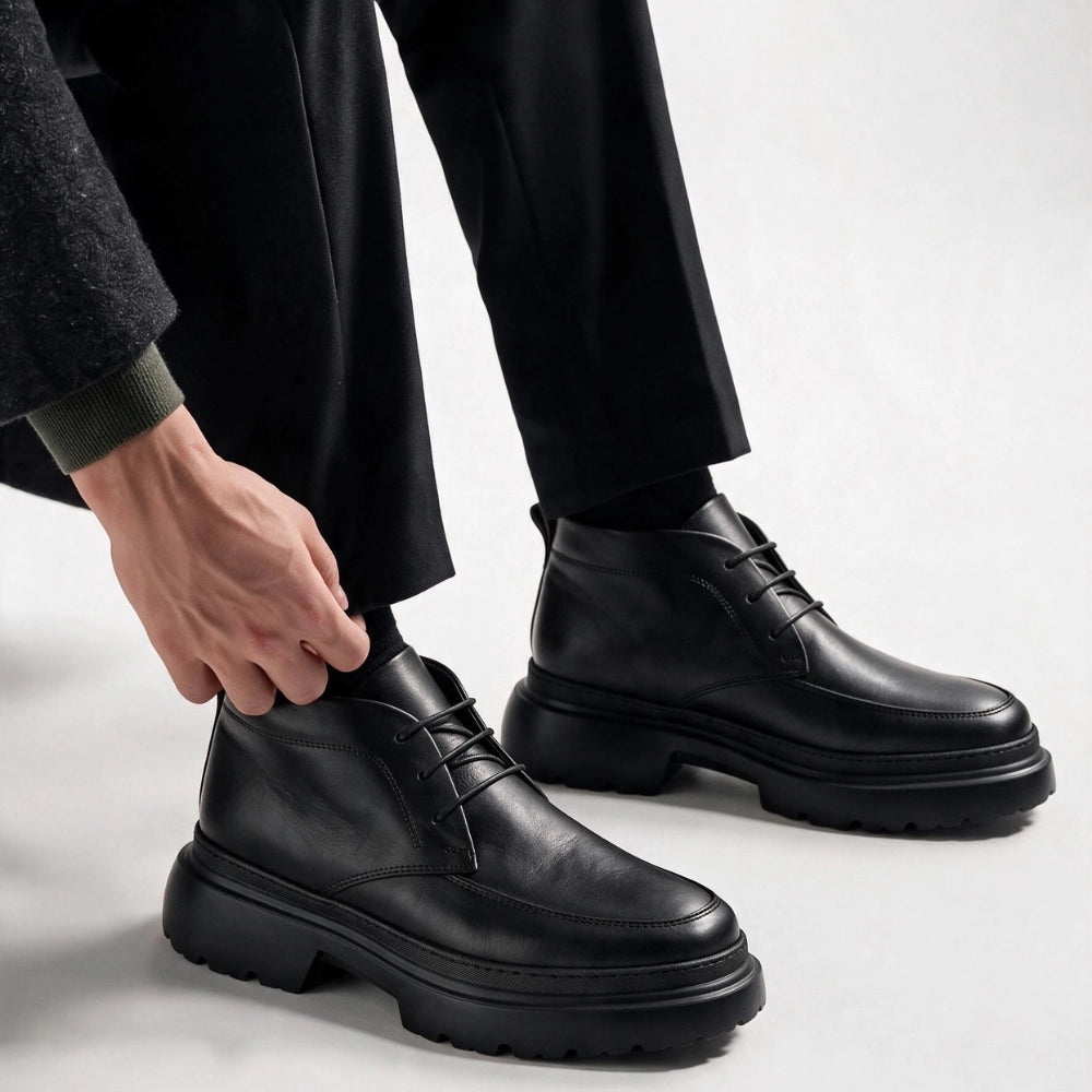 OR77 Bottines Chukka Homme - Cuir Noir