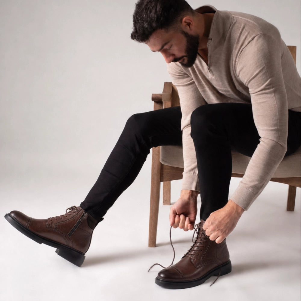 OR10 Bottines Richelieu Homme – Cuir Marron