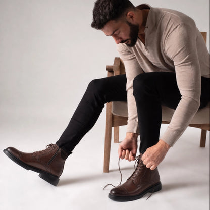 OR10 Bottines Richelieu Homme – Cuir Marron