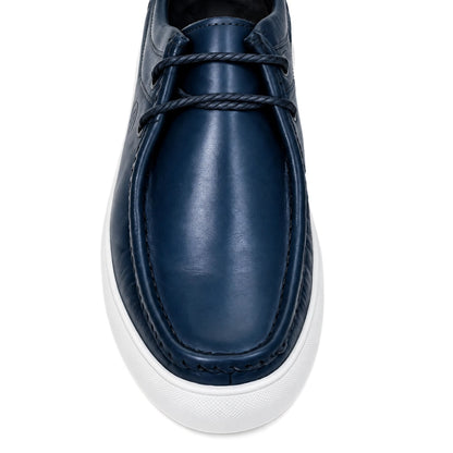 OR011 Chaussure Semelle Blanche - Cuir Blue Marine