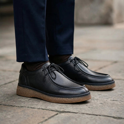 OR16 : Derby Mocassin En Cuir Noir