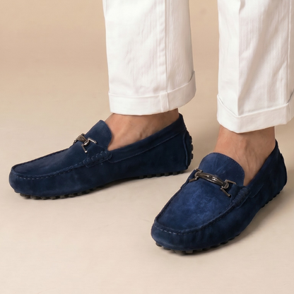 OR12: Mocassin Daim Bleu Marine - homme