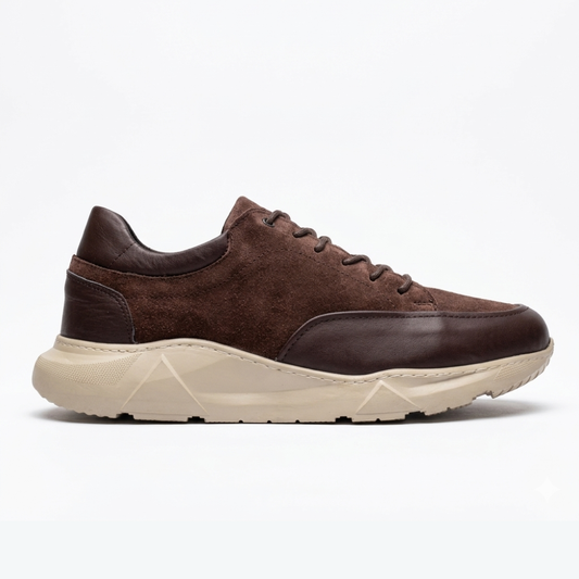 BASKET NOMADE EN CUIR - MARRON