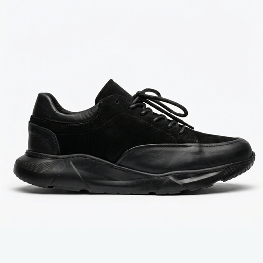 BASKET NOMADE EN CUIR - NOIR