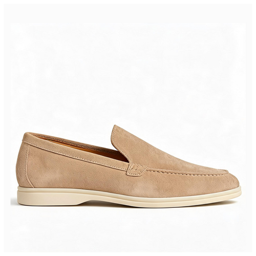 BERLIN : Mocassins Homme en Daim Beige
