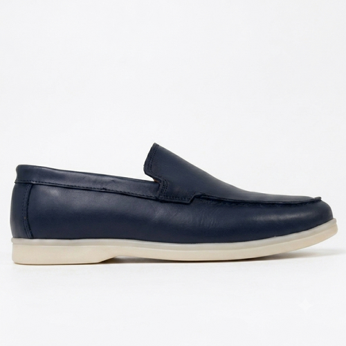 Le Marceau : Mocassins Homme en Cuir - Bleu marine