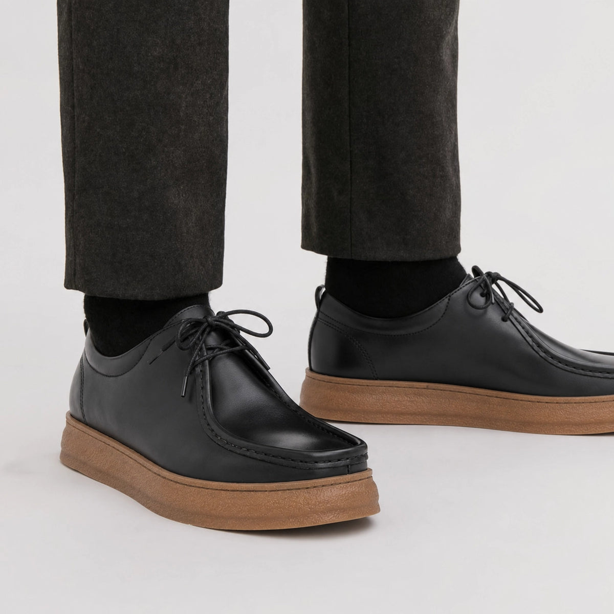 OR15 : Derby Mocassin en Cuir Noir