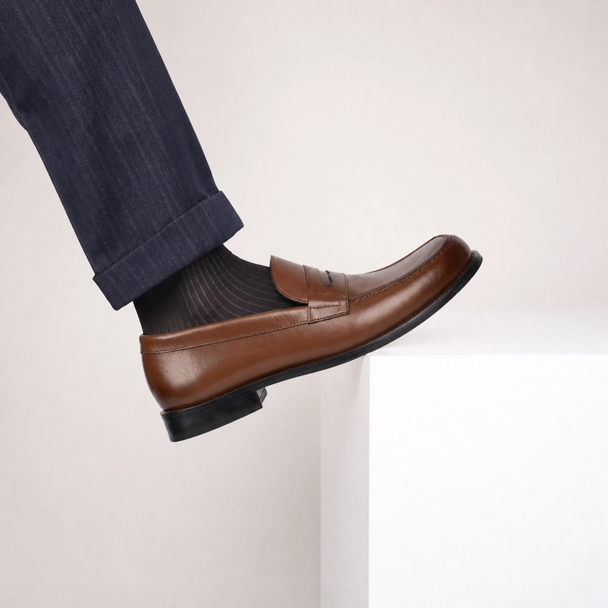 OR Loafer : Mocassins Homme en cuir Tabac