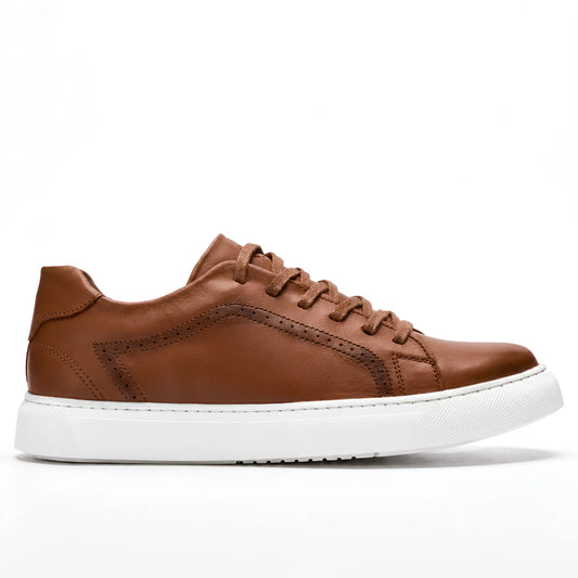 OR448 Sneakers Élégantes Homme - Cuir Tabac