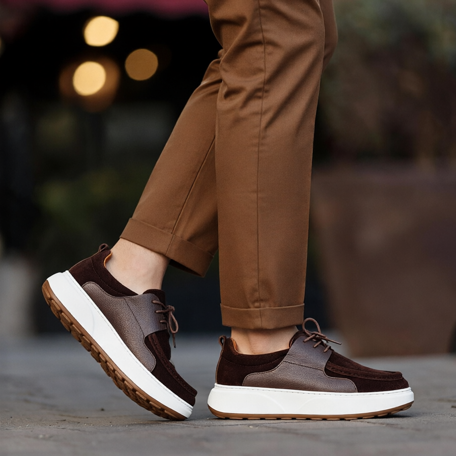 Valméro: Sneakers à Bout Mocassin Homme en  Cuir