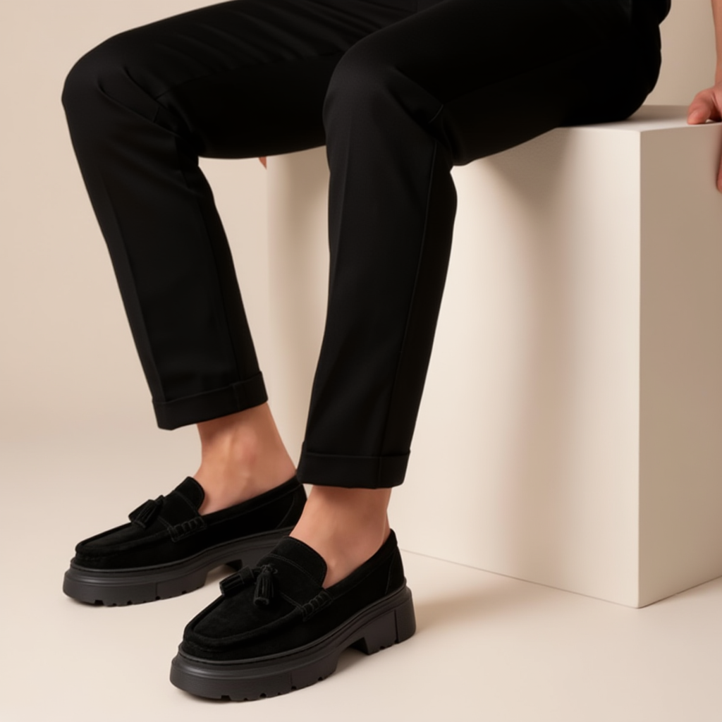 OR14 : Mocassins à Semelle Crantée Homme en Daim