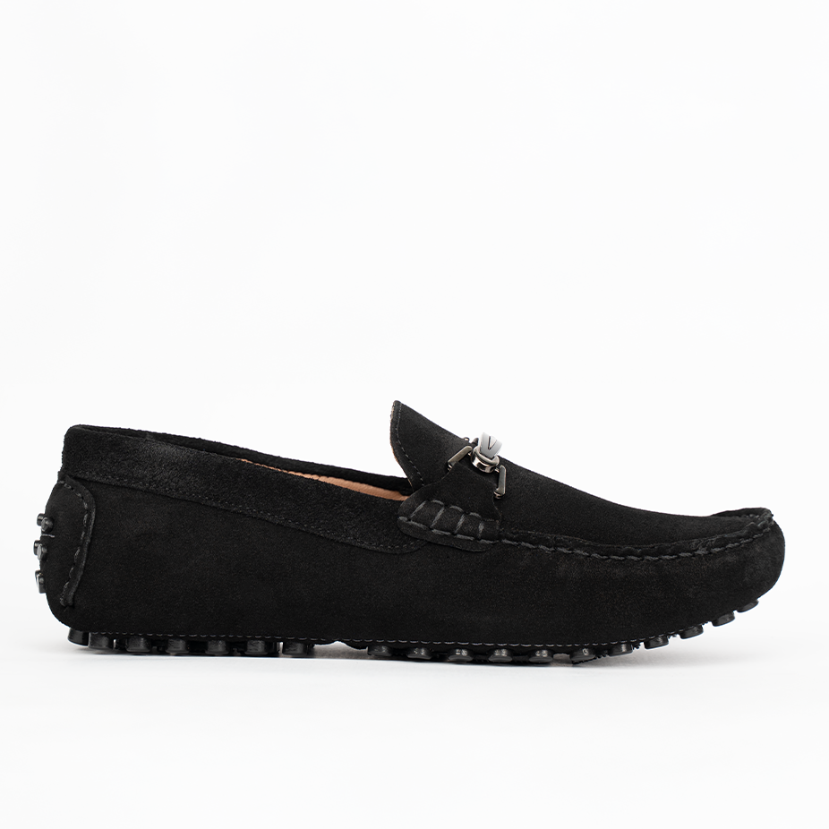 OR12: Mocassin Daim Noir - homme