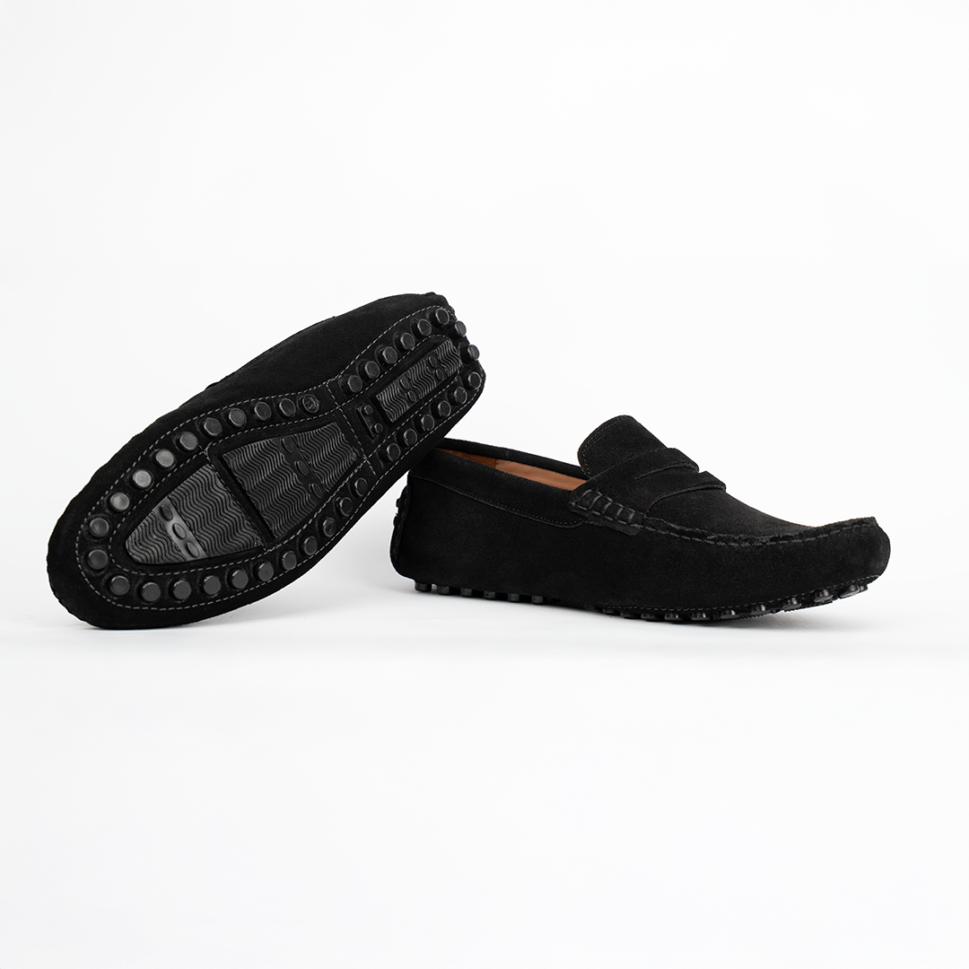 OR11: Mocassin Daim Noir - homme