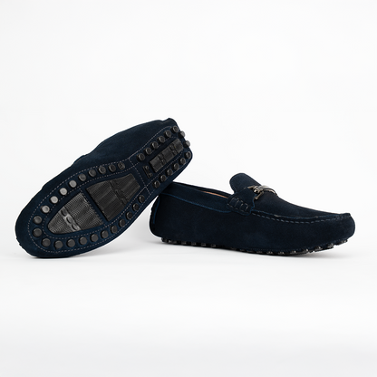 OR12: Mocassin Daim Bleu Marine - homme