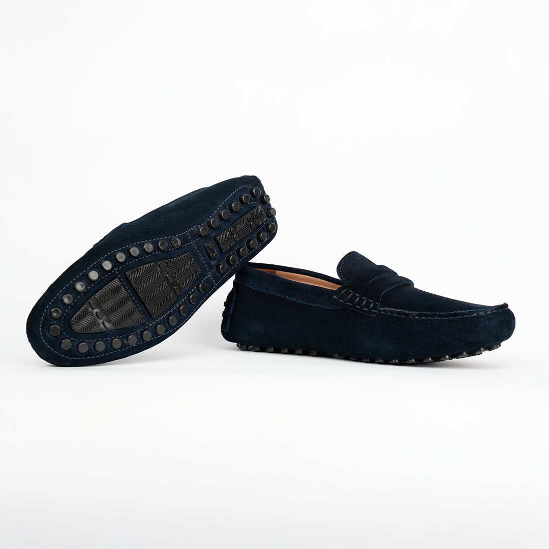 OR11: Mocassin Daim Bleu Marine - homme